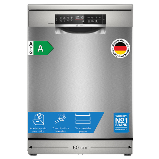 Image of Bosch Serie 8 SMS8ECI02E Lavastoviglie da libera installazione 60 cm Acciaio spazzolato anti-impronta Classe A