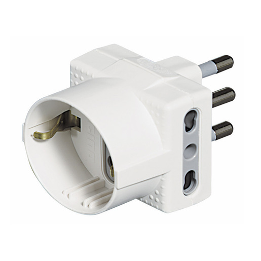 Image of bticino S3611DBOX adattatore per presa di corrente Tipo L (IT) Tipo L (IT) + Tipo F Bianco