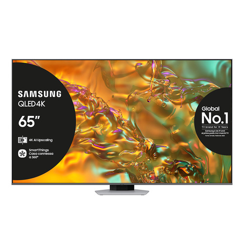 Image of Samsung Q80D TV QLED televisore 4K 65'' QE65Q80DATXZT Smart TV Wi-Fi Eclipse argento 2024, Processore NQ4 AI GEN2, 4K AI Upscaling, Simple Chamfer Design, Dolby At cod015
