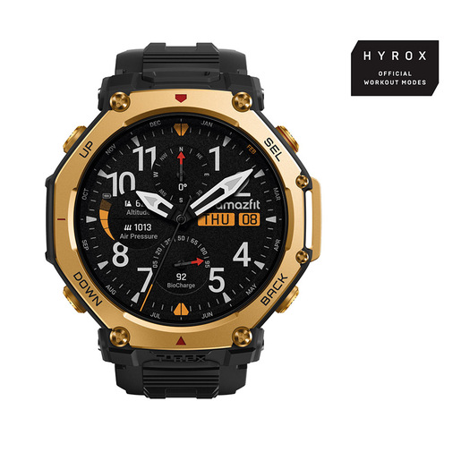 Image of Amazfit T-Rex 3 Pro 3,81 cm (1.5'') AMOLED 48 mm Digitale 480 x 480 Pixel Touch screen Oro Wi-Fi GPS (satellitare)