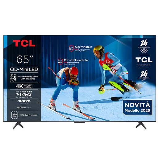 TCL C6K Serie Smart TV QD-MiniLED 4K 65'' 65C6K, 144Hz, audio Onkyo 2.1, Dolby Vision IQ & Atmos, Google TV