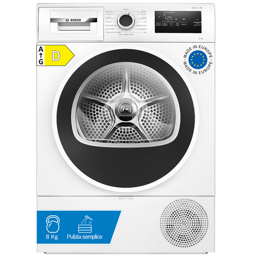 Image of Bosch Serie 4 WTH85218II Asciugatrice a pompa di calore 8 kg Bianco