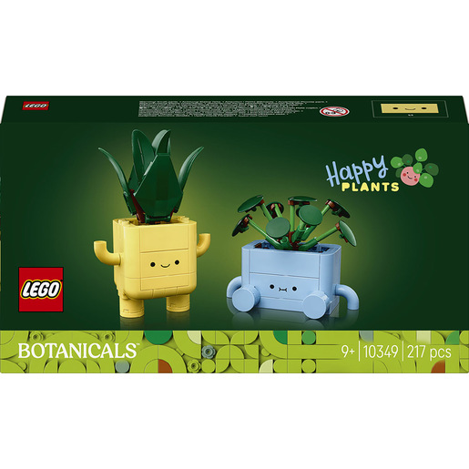LEGO Botanicals 10349 Piantine Felici Giocattolo, Kit Arti e Mestieri con 2 Piante Artificiali e 2 Vasi per Bambini da 9+