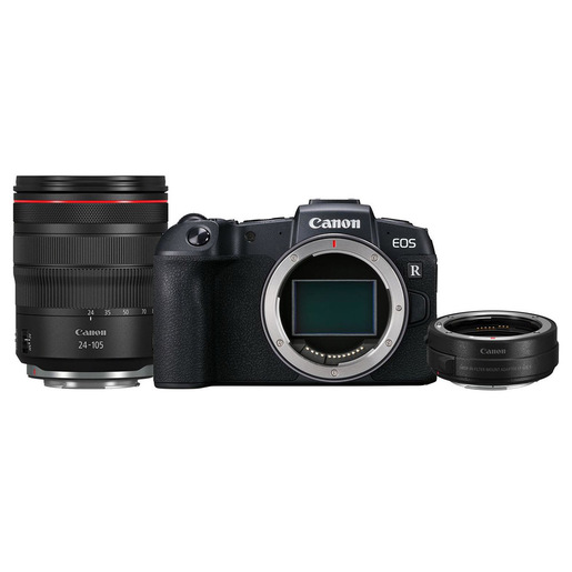 Image of Canon EOS RP Body + RF 24-105mm f/4L IS USM lens + Mount Adapter EF- R