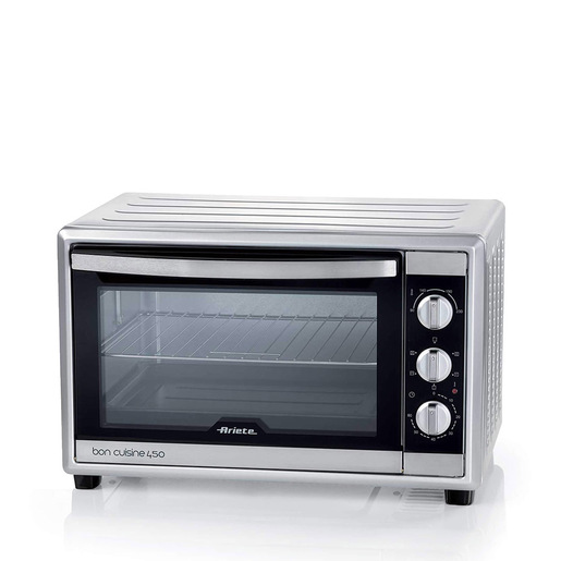 Image of Ariete 986 Forno Elettrico Ventilato con Girarrosto 45 litri - Bon Cuisine 450 - Doppio vetro - Temperatura max 230° - 1800 Watt - Acciaio Inox
