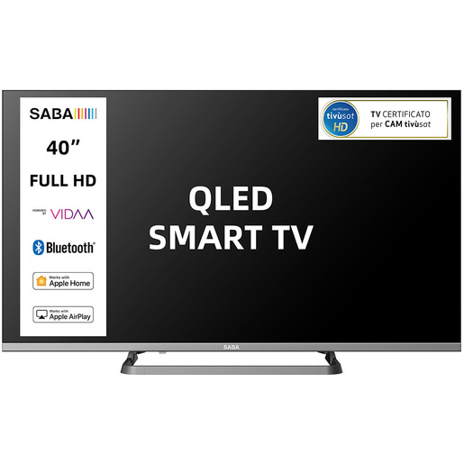 Image of SABA SA40QM10VDA SMART TV QLED 40'' FULL HD, Sistema operativo VIDAA, Triplo tuner DVBT2/C/S2 HEVC MAIN10, Certificato TivuSAT, Piedistallo centrale, Dol