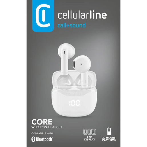 Image of Cellularline Core Auricolare Bluetooth TWS con custodia di ricarica e display led
