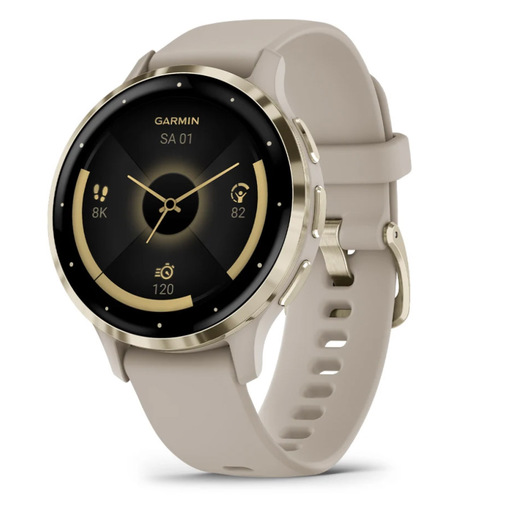 Image of Garmin Venu 3S 3,05 cm (1.2'') AMOLED 41 mm Digitale 390 x 390 Pixel Touch screen Oro, Grigio Wi-Fi GPS (satellitare)