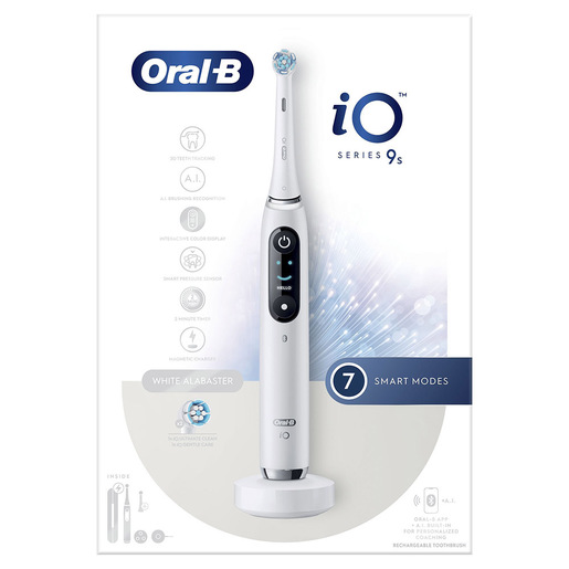 Image of Oral-B iO Spazzolino Elettrico Ricaricabile 9S Bianco, 2 Testine, 1 Custodia Da Viaggio Ricaricabile