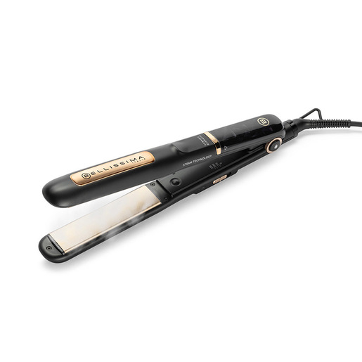 Image of Bellissima Imetec Steam Ceramic & Keratin, Piastra per capelli a vapore, liscio a lungo, protezione dal calore, 3 temperature, Riscaldamento Rapido, P