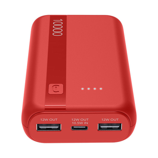 Image of Cellularline Power Bank Essential 10.000 Power bank da 10.000 mAh con batteria agli ioni di litio, dotato di porta USB-C in/out, due porte USB-A e indica