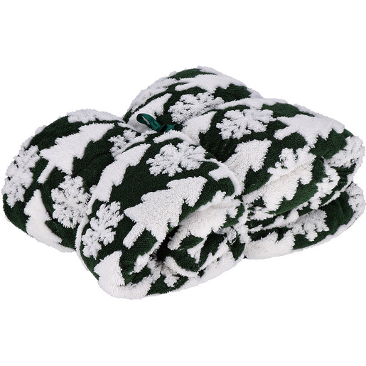 Image of AD Trend 117122VER coperta con maniche 130 x 160 cm Poliestere Verde, Bianco