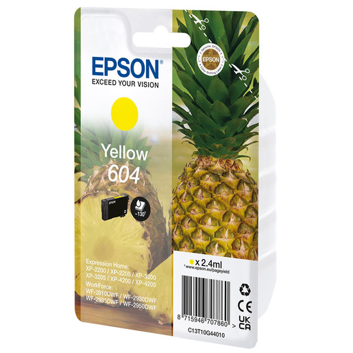 Image of Epson 604 cartuccia d'inchiostro 1 pz Originale Resa standard Giallo