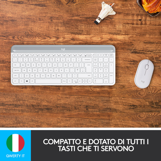 Image of Logitech MK470 Kit Mouse e Tastiera, Layout Italiano Qwerty