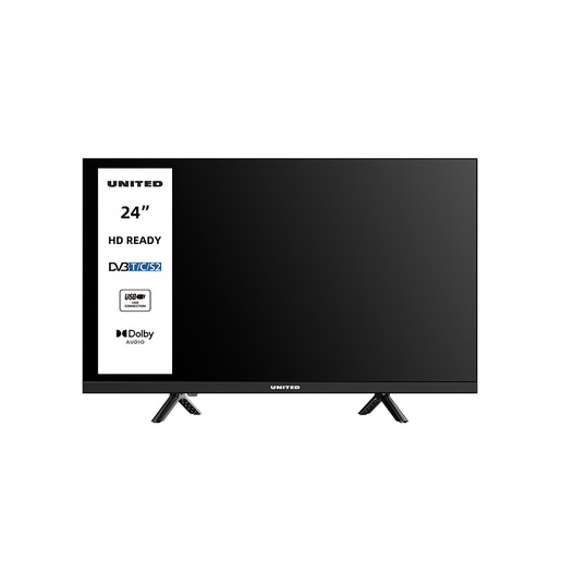 Image of United UNLED24M10 TV 24'' HD, Triplo tuner DVBT2/C/S2 HEVC MAIN10, Dolby Audio, Parental Control