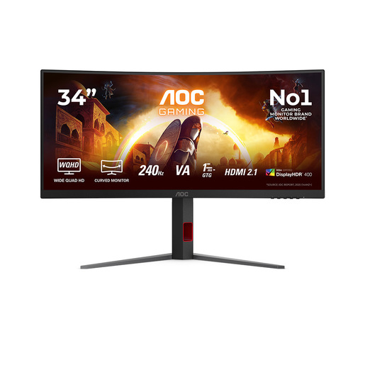 AOC G4 CU34G4Z Monitor PC 86,4 cm (34'') 3440 x 1440 Pixel Wide Quad HD LED Nero, Rosso