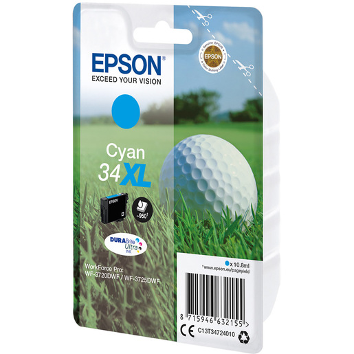 Epson Golf ball Inchiostro ciano singolo DURABrite Ultra Pallina da golf 34XL