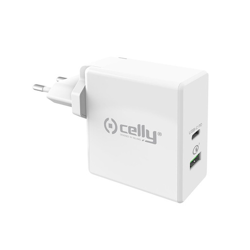 Image of Celly TCUSBC30WWH Caricabatterie per dispositivi mobili Universale Bianco AC Ricarica rapida Interno