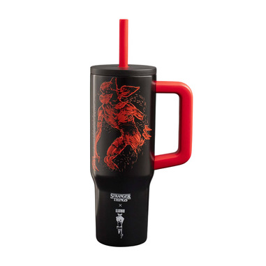 Tazza Termica 1200ml Acciaio Inox - Doppia Parete Con Manico, Cannuccia E Coperchio Antigoccia, Set Da 10 Pezzi Per Viaggio E Auto - 2
