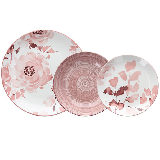 Image of Tognana Porcellane Roselyn servizio da tavola 18 pz Porcellana Rosa, Bianco