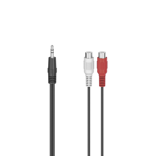 Image of Hama Cavetto adattatore Jack 3.5 mm M/2 RCA F, 0,10 metri, nero