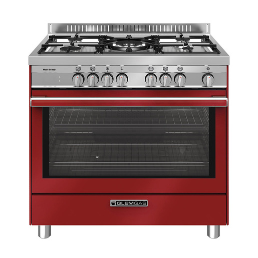 Glem Gas ST965MRS cucina Elettrico Rosso, Acciaio inox