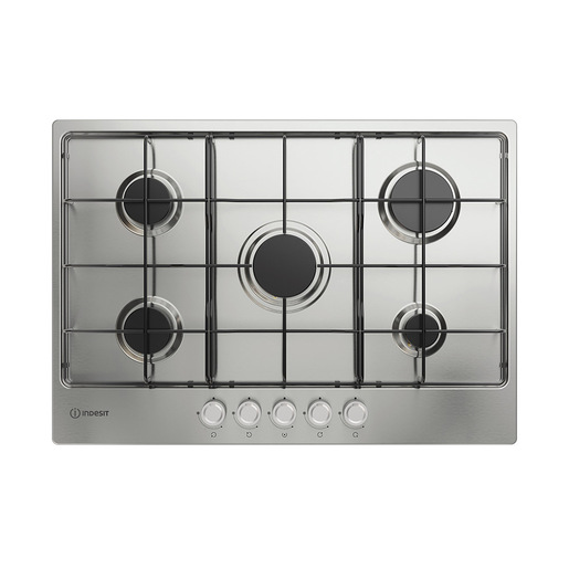 Image of Indesit THP 752 IX/I 1 piano gas inox 75cm 5 fuochi griglie smaltate