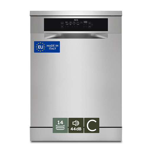 AEG Lavastoviglie Libera Installazione 60 Cm - Inox 14 Coperti Classe C 44 Dba MADE IN ITALY FFB74707PM