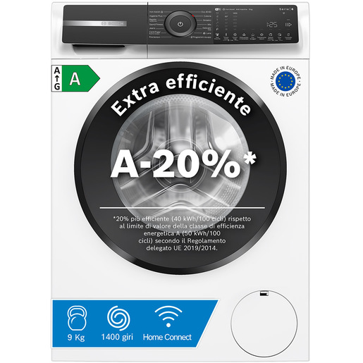 Image of Bosch Serie 6 WGH24400IT Lavatrice a carica frontale 9kg 1400g/min Bianco A-20%
