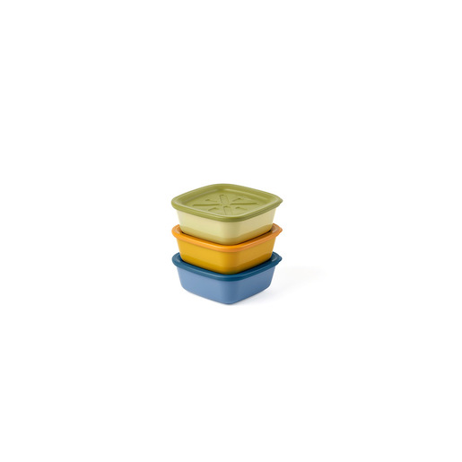 Image of Fratelli Guzzini 21855652 recipiente per cibo Quadrato Set 0,57 L Blu, Verde, Arancione 3 pz