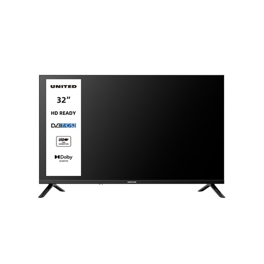 Image of United UNLED32M10 TV 32'' HD, Triplo tuner DVBT2/C/S2 HEVC MAIN10, Dolby Audio, Parental Control