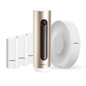 Netatmo Sistema di allarme video intelligente completo, telecamera WiFi da interno + sirena wireless 110 DB + 3 rilevatori di apertura per porte e finestre, NBU-ICSS-EU-image
