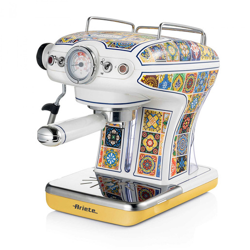 Image of Ariete 1389 Macchina da caffè Positano, 850W, Capacità serbatoio 0,9L, Filtro ½ tazze, Vassoio raccogli goccia, Cappuccinatore
