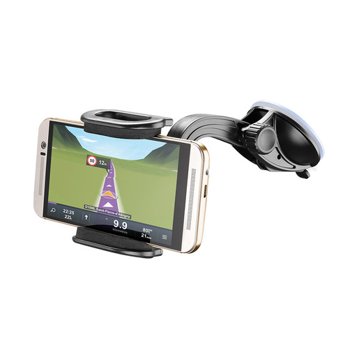 Cellularline Hug Flexi - Universal Supporto smartphone da auto con fissaggio a ventosa