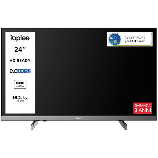 IOPLEE IOP24HSM10 TV 61 cm (24'') HD Grigio 130 cd/m²
