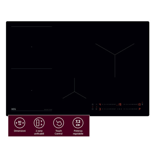 AEG TO84IB00IB Piano cottura ad induzione serie 6000 Bridge 80 cm