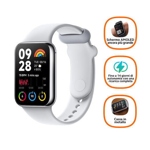 Image of Xiaomi Smart Band 8 Pro AMOLED Braccialetto per rilevamento di attività 4,42 cm (1.74'') Grigio chiaro