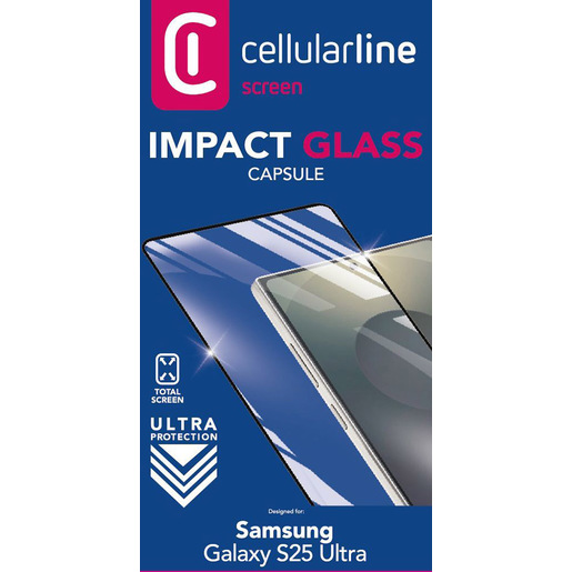 Image of Cellularline Impact Glass Capsule - Galaxy S25 Ultra Vetro temperato resistente da bordo a bordo