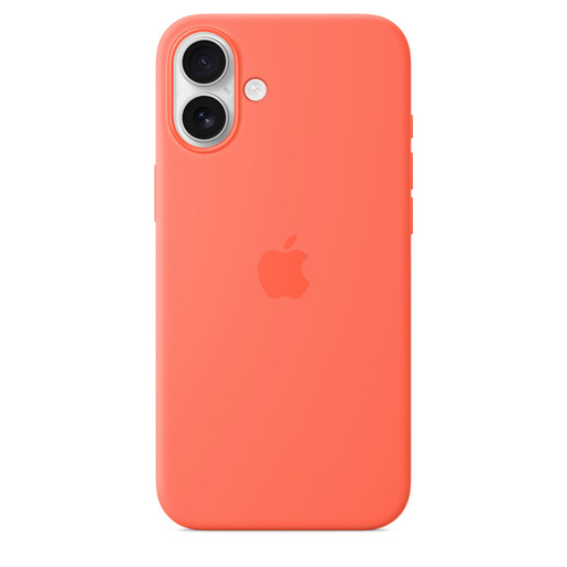 Image of Apple Custodia MagSafe in silicone per iPhone 16 Plus – Mandarancio