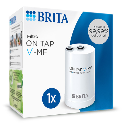 Image of Brita Filtro acqua rubinetto ON TAP V-MF (600L) - Riduce cloro, PFAS, 99,99% di batteri, microparticelle e metalli - per acqua buona e sicura da bere