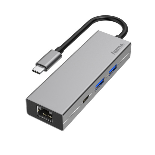 Image of Hama HUB USB Type C 3.1 / porta LAN + 2 porte USB A + 1 porta USB Type C, Power Delivery