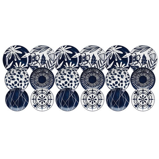 Image of Tognana Porcellane servizio da tavola 18 piatti in porcellana Navy Bloom