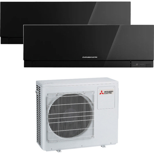Image of Mitsubishi Electric MITKIT2-53EFB9+12WF condizionatore fisso Climatizzatore Dualsplit Nero, Bianco
