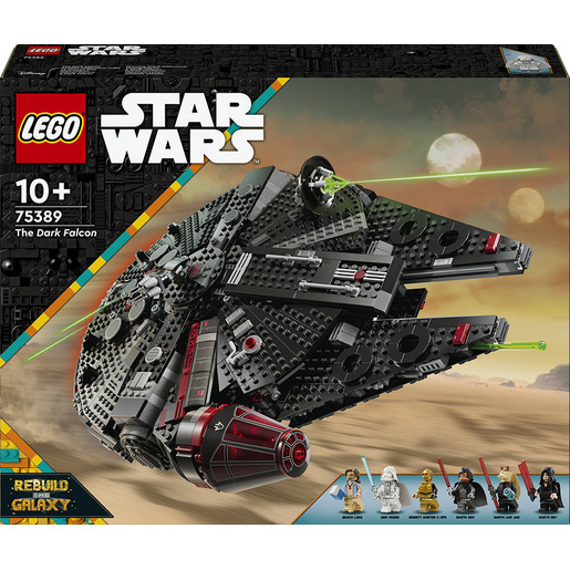 LEGO Star Wars 75389 Dark Falcon, Astronave Giocattolo da Costruire, Versione Oscura del Millennium Falcon, Idea Regalo 10+