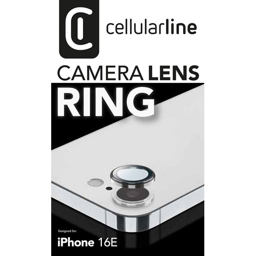 Image of Cellularline Camera Lens Ring - iPhone 16e Vetro temperato per la protezione della fotocamera