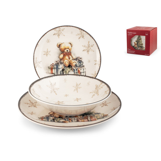 Image of Pengo H&H Servizio tavola 18 pezzi decorato in stoneware modello Majestic