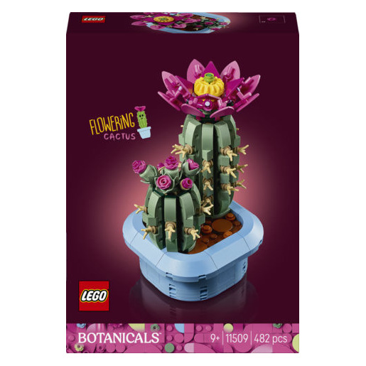 Image of LEGO Botanicals 11509 Cactus in Fiore, Pianta Artificiale in Vaso con 2 Cactus e Fiori Finti, Idea Regalo per Bambine da 9+