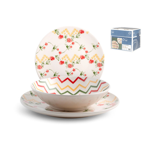 Image of H&H Lifestyle Servizio piatti tavola 18 pz. modello Naxos in stonewere