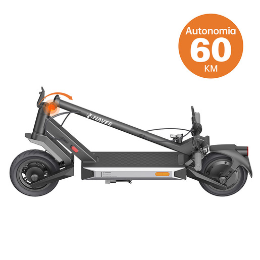 NAVEE S60 Monopattino Elettrico, Doppia Sospensione Motore Max 1000W Autonomia 60KM Triplo Freno Tracker Findmy e Frecce Direzionali