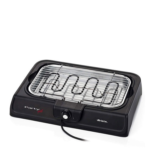 Image of Ariete 723 Party Grill - barbecue elettrico. Potenza 2000W. Cottura lenta e rapida. Per carne, verdura e pesce. Dotata di vassoi raccogli grasso.